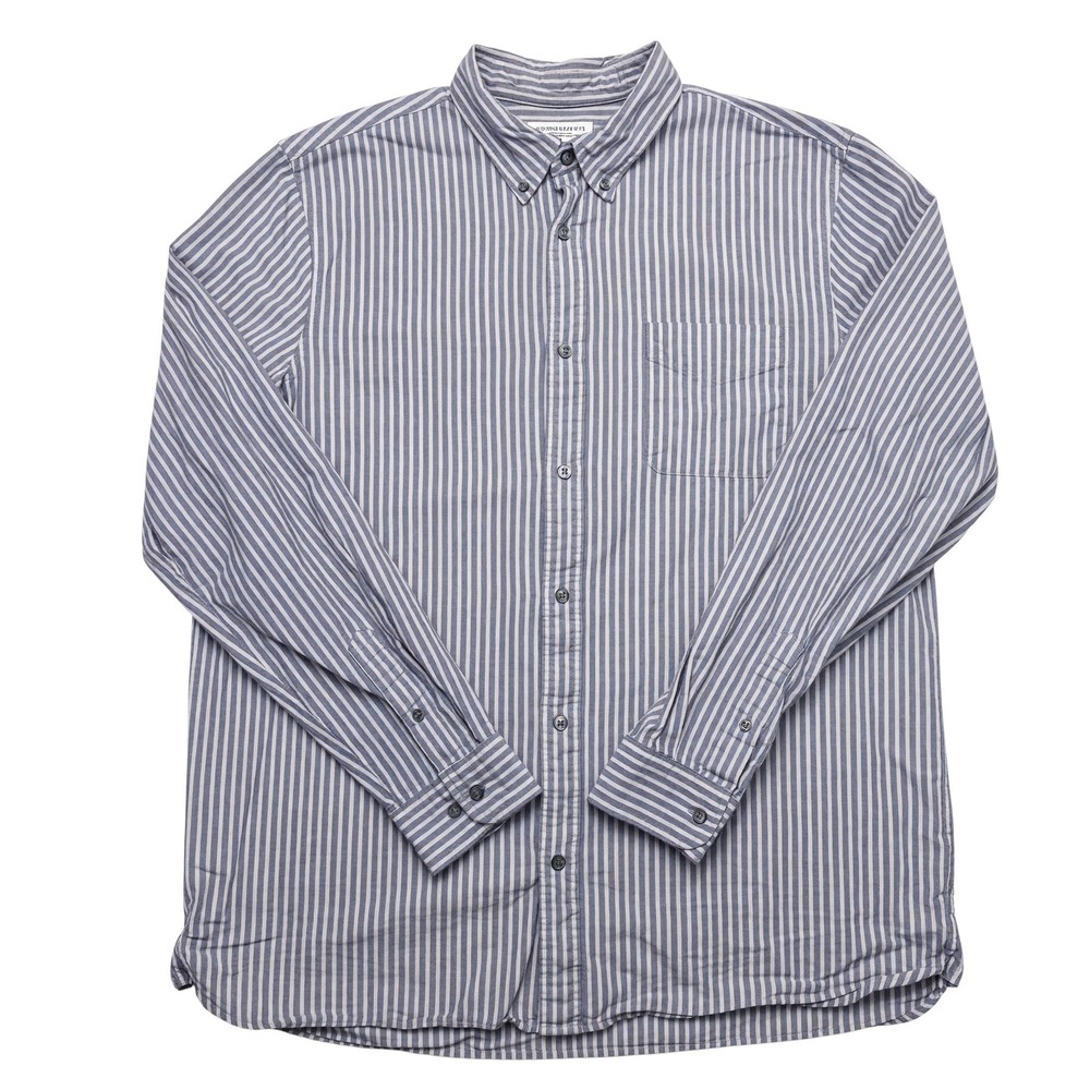 Banana Republic Mens XL Tall Standard Fit Striped Button Down Shirt Blue White